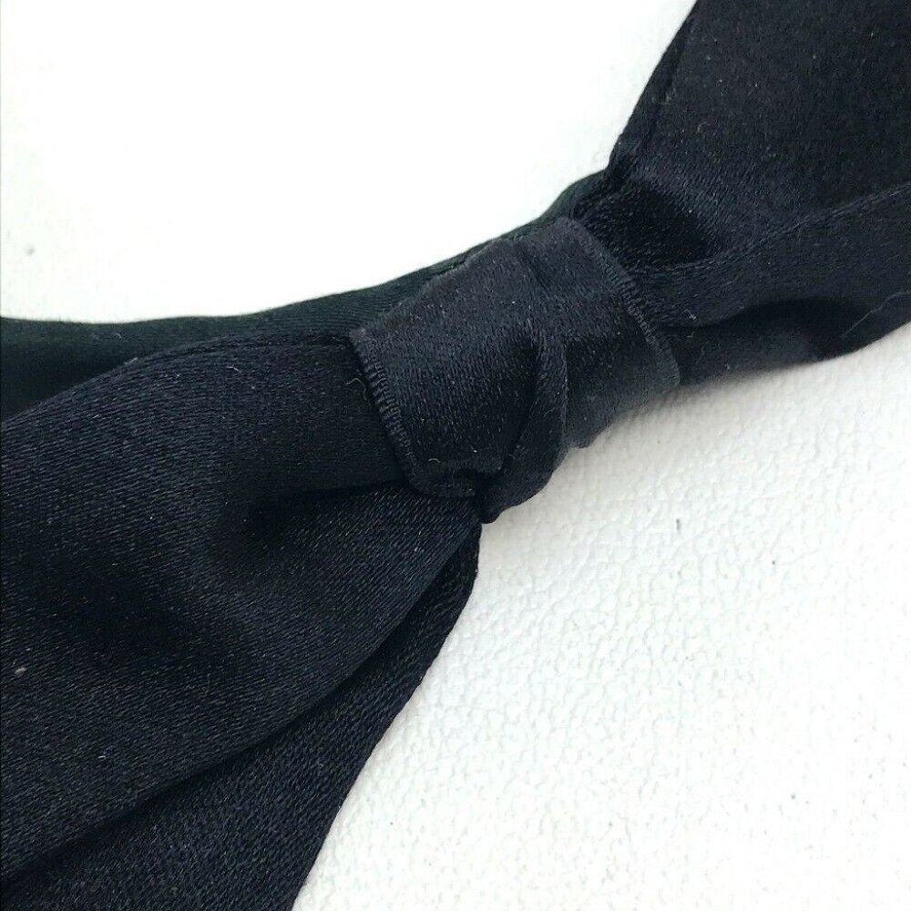 CHANEL Ribbon Hair Accessory Head Band Satin Black x Dark Green - Picture 3 of 10